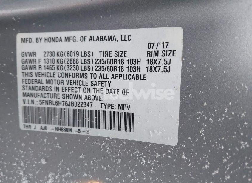 Photo 9 of 2018 Honda Odyssey EX-L (VIN 5FNRL6H76JB022347)