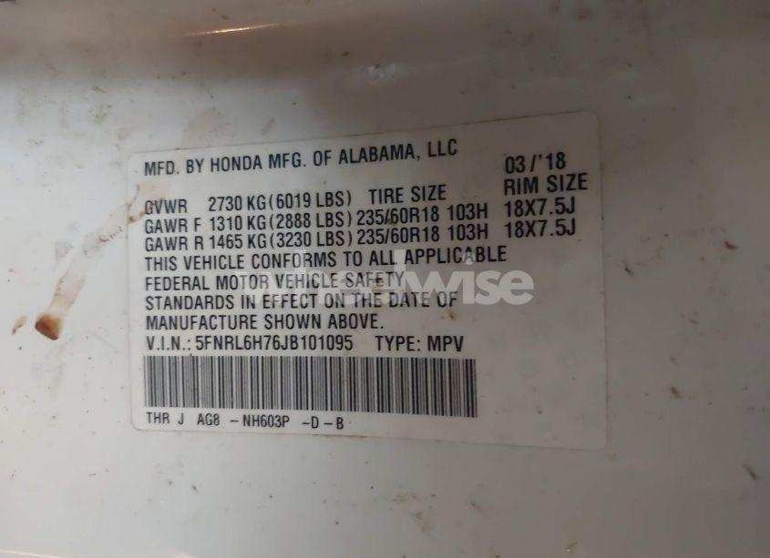 Photo 9 of 2018 Honda Odyssey EX-L (VIN 5FNRL6H76JB101095)