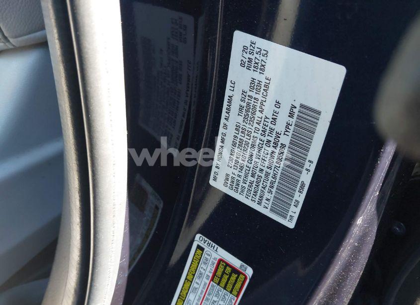 Photo 9 of 2020 Honda Odyssey EX-L/EX-L W/NAVI RES (VIN 5FNRL6H77LB055098)