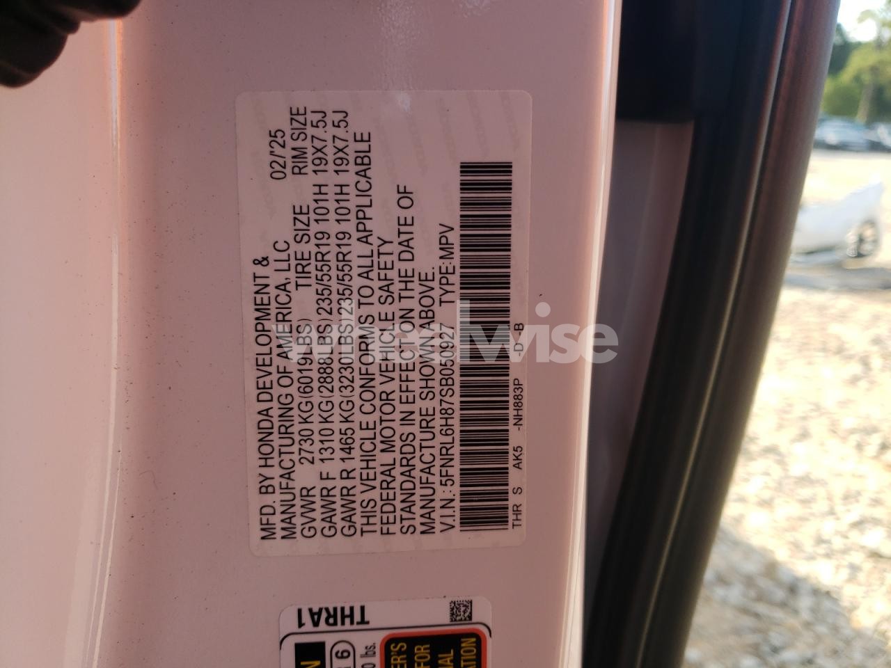 Photo 14 of 2025 HONDA ODYSSEY TOURING (VIN 5FNRL6H87SB050927)