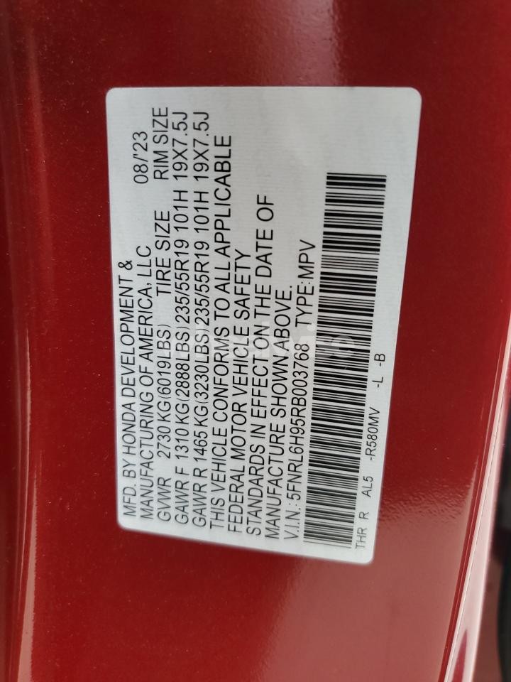 Photo 13 of 2024 HONDA ODYSSEY ELITE (VIN 5FNRL6H95RB003768)