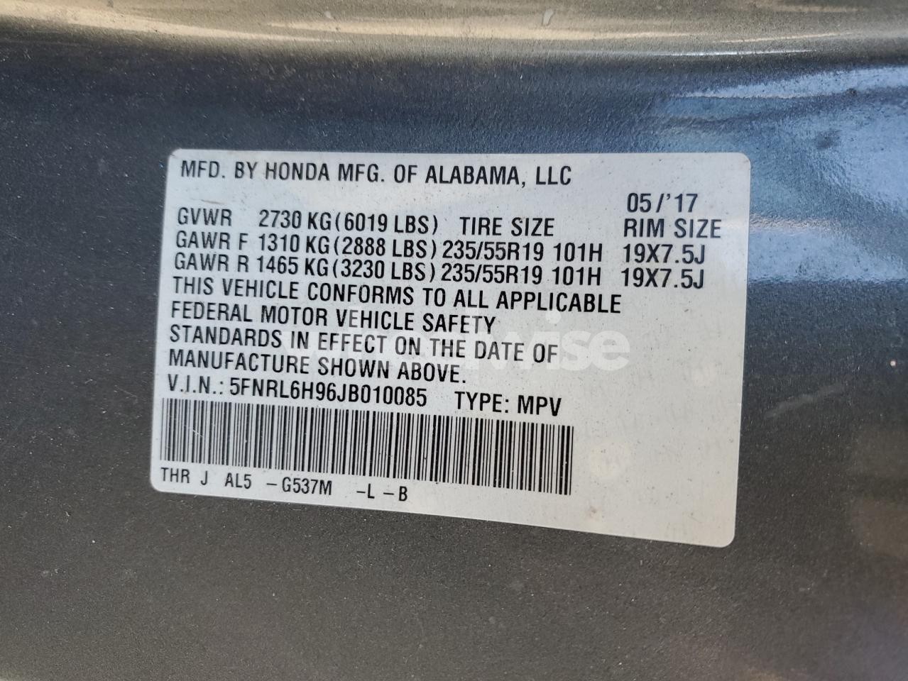 Photo 14 of 2018 HONDA ODYSSEY ELITE (VIN 5FNRL6H96JB010085)
