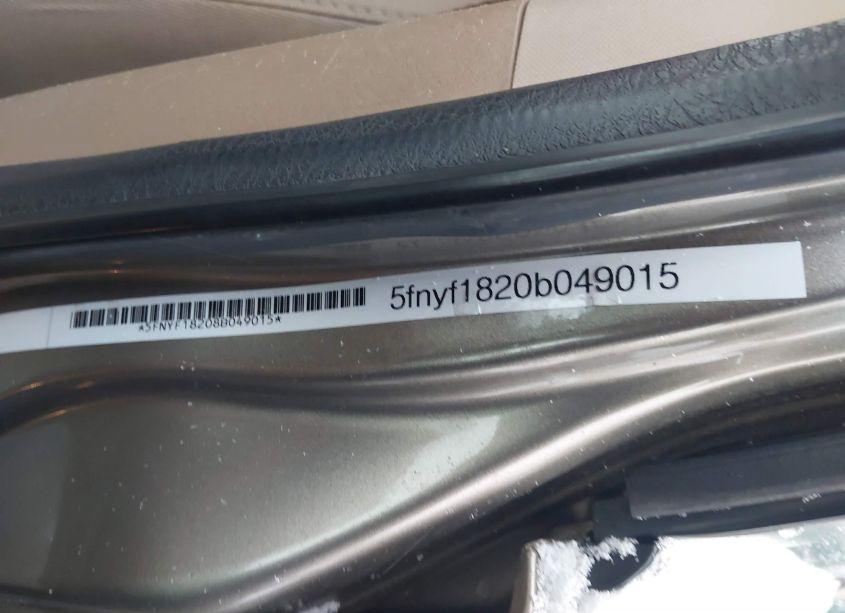 Photo 9 of 2008 Honda Pilot VP (VIN 5FNYF18208B049015)