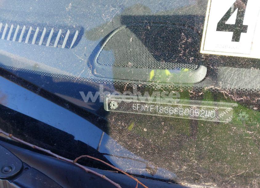 Photo 9 of 2008 Honda Pilot SE (VIN 5FNYF18368B005240)