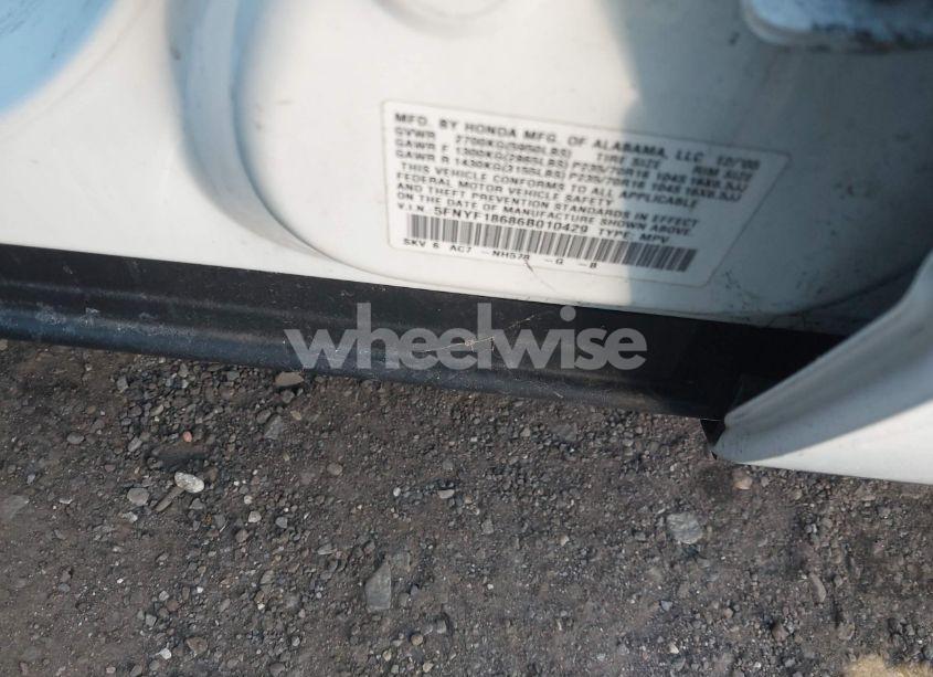 Photo 9 of 2006 Honda Pilot EX-L (VIN 5FNYF18686B010429)