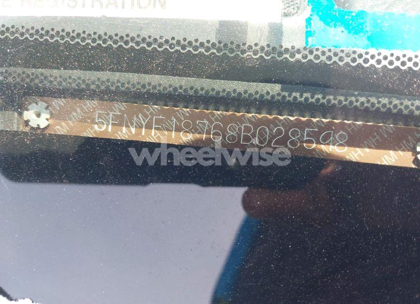 Photo 12 of 2008 Honda Pilot EX-L (VIN 5FNYF18768B028598)