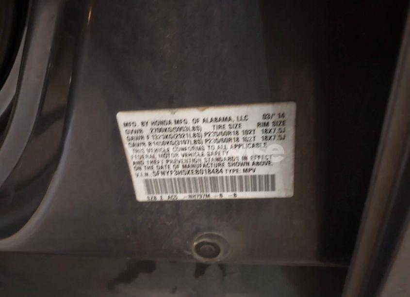 Photo 9 of 2014 Honda Pilot EX-L (VIN 5FNYF3H5XEB018484)