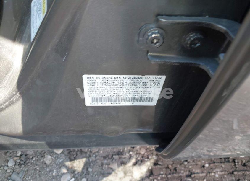 Photo 9 of 2009 Honda Pilot EX-L (VIN 5FNYF48569B047587)