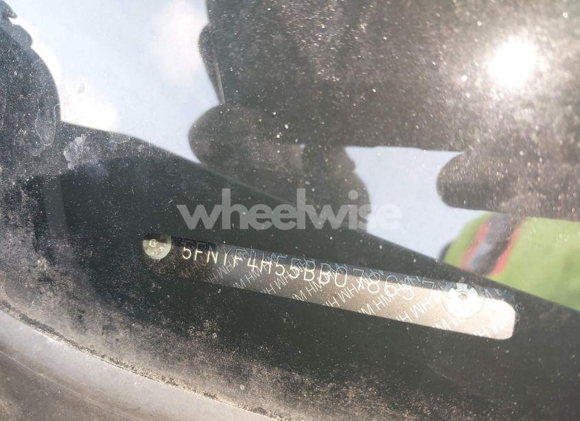 Photo 17 of 2011 Honda Pilot EX-L (VIN 5FNYF4H55BB078657)