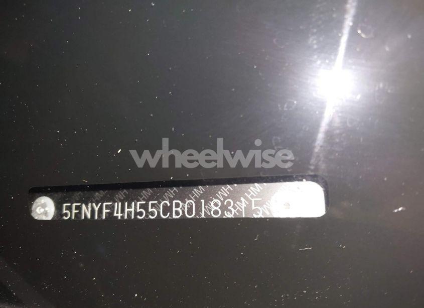 Photo 17 of 2012 Honda Pilot EX-L (VIN 5FNYF4H55CB018315)