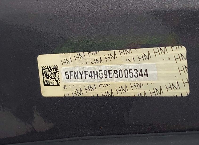 Photo 9 of 2014 Honda Pilot EX-L (VIN 5FNYF4H59EB005344)