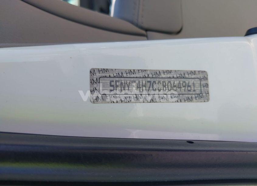 Photo 9 of 2012 Honda Pilot EX-L (VIN 5FNYF4H70CB064961)