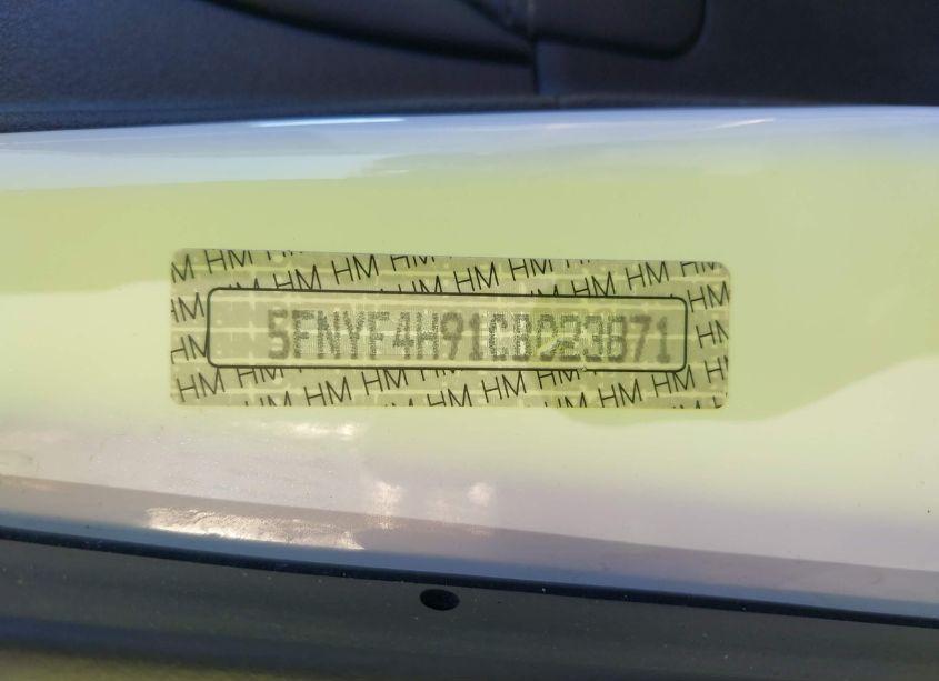 Photo 9 of 2012 Honda Pilot TOURING (VIN 5FNYF4H91CB023871)