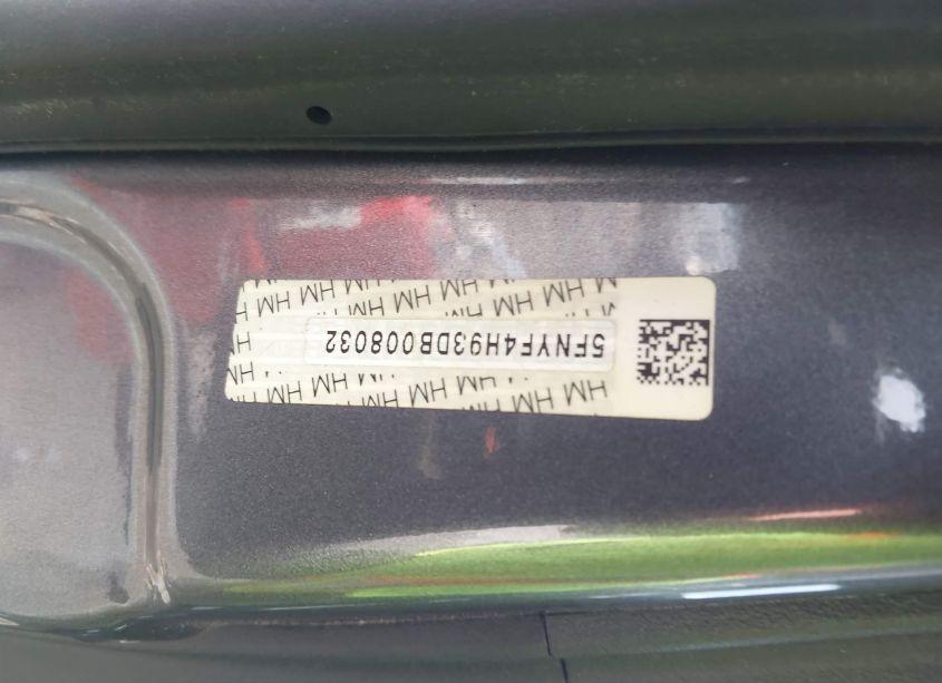 Photo 9 of 2013 Honda Pilot TOURING (VIN 5FNYF4H93DB008032)