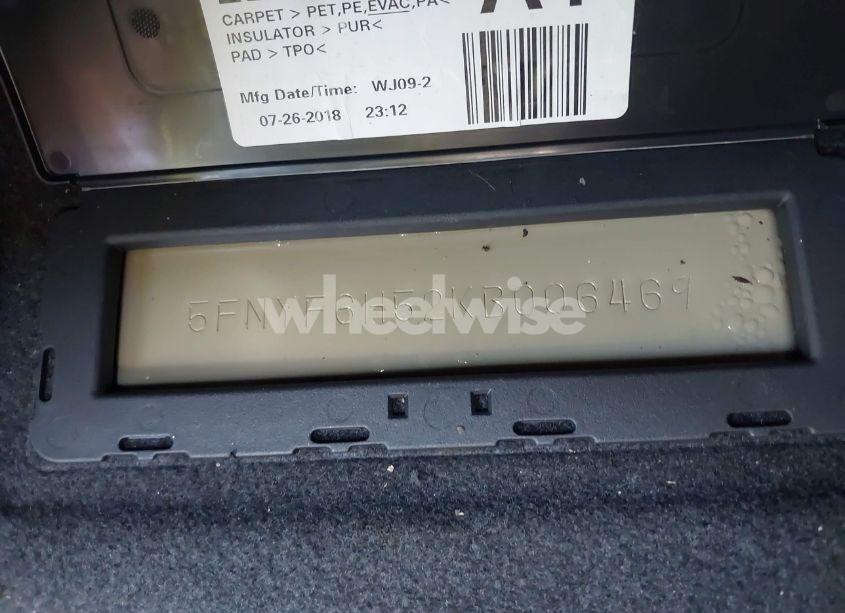 Photo 17 of 2019 Honda Pilot EX-L (VIN 5FNYF6H52KB006469)