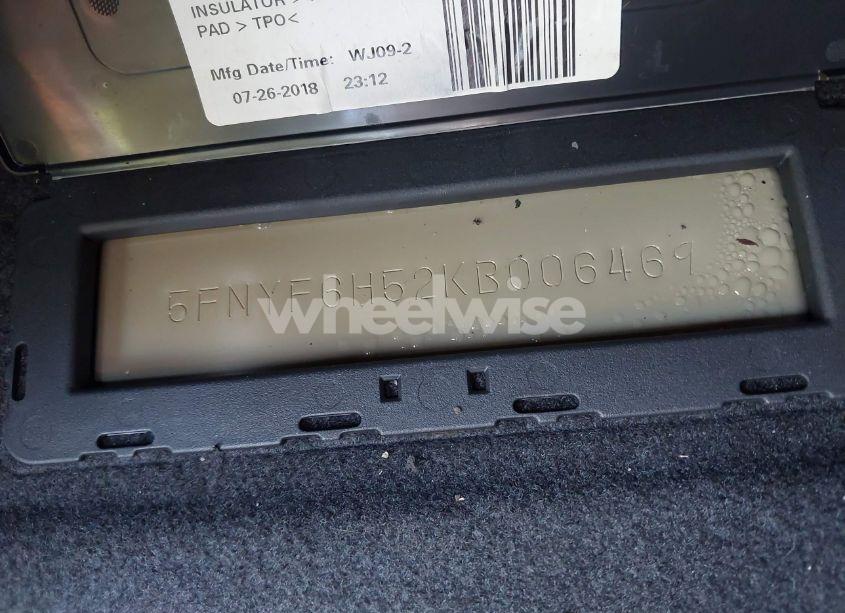 Photo 9 of 2019 Honda Pilot EX-L (VIN 5FNYF6H52KB006469)