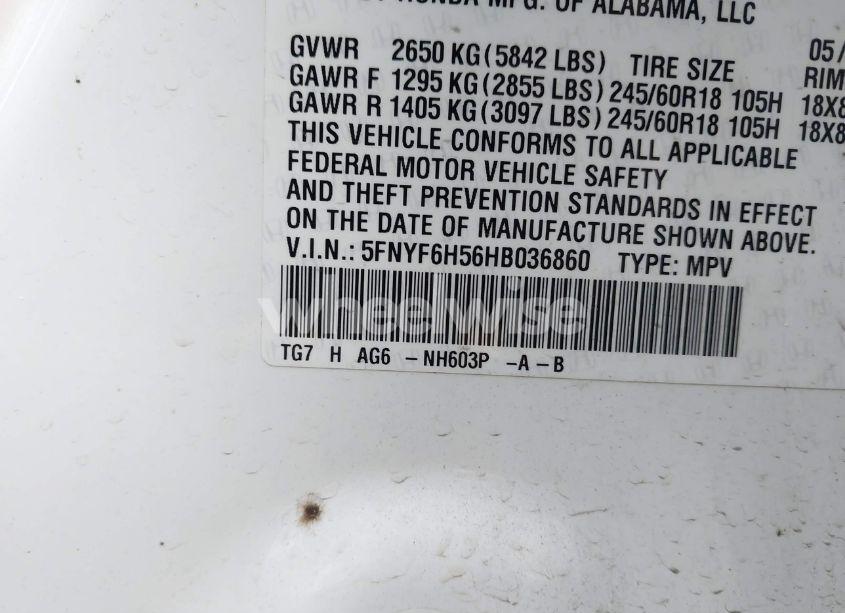 Photo 9 of 2017 Honda Pilot EX-L (VIN 5FNYF6H56HB036860)