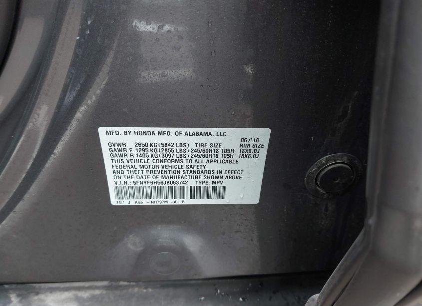 Photo 9 of 2018 Honda Pilot EX-L (VIN 5FNYF6H56JB063742)