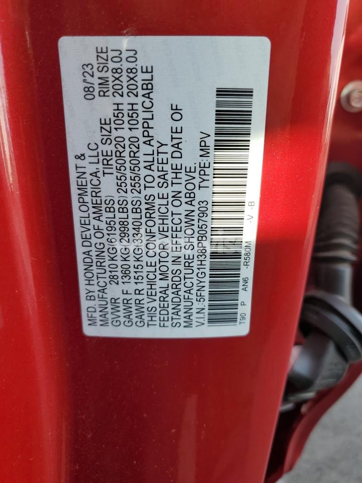 Photo 13 of 2023 HONDA PILOT SPORT (VIN 5FNYG1H38PB057903)