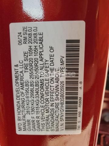 Photo 4 of 2025 HONDA PILOT ELITE (VIN 5FNYG1H83SB035926)