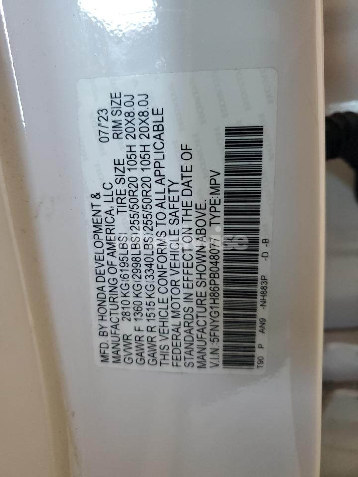 Photo 13 of 2023 HONDA PILOT ELITE N/A (VIN 5FNYG1H86PB048077)