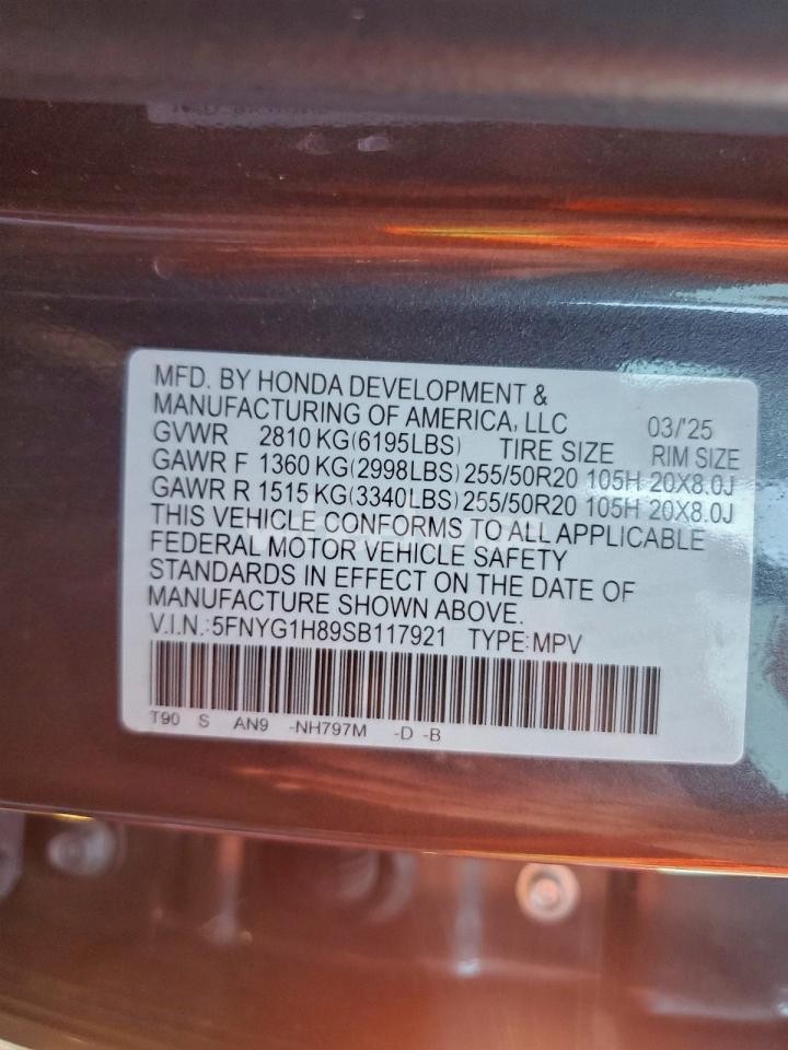 Photo 14 of 2025 HONDA PILOT ELITE (VIN 5FNYG1H89SB117921)