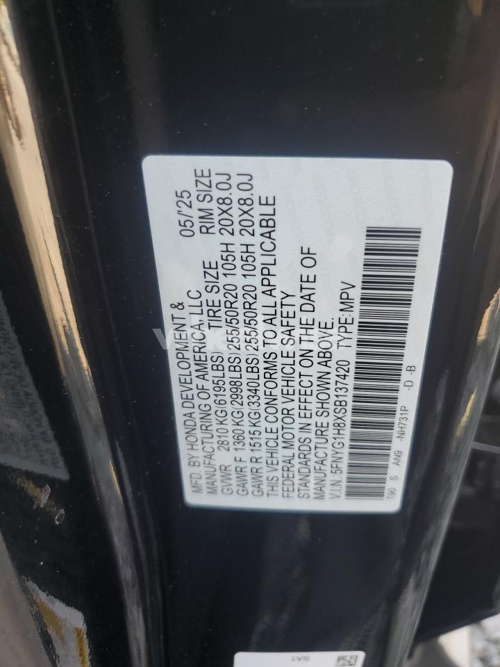 Photo 13 of 2025 HONDA PILOT ELITE (VIN 5FNYG1H8XSB137420)