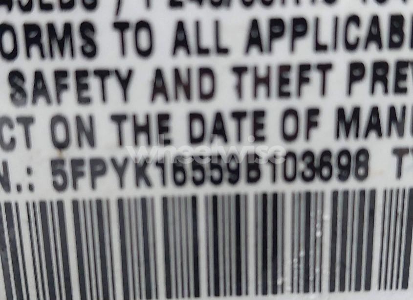 Photo 9 of 2009 Honda Ridgeline RTL (VIN 5FPYK16559B103698)