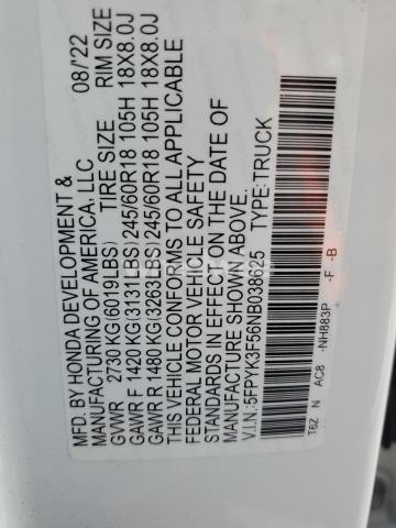 Photo 9 of 2022 HONDA RIDGELINE RTL N/A (VIN 5FPYK3F56NB038625)