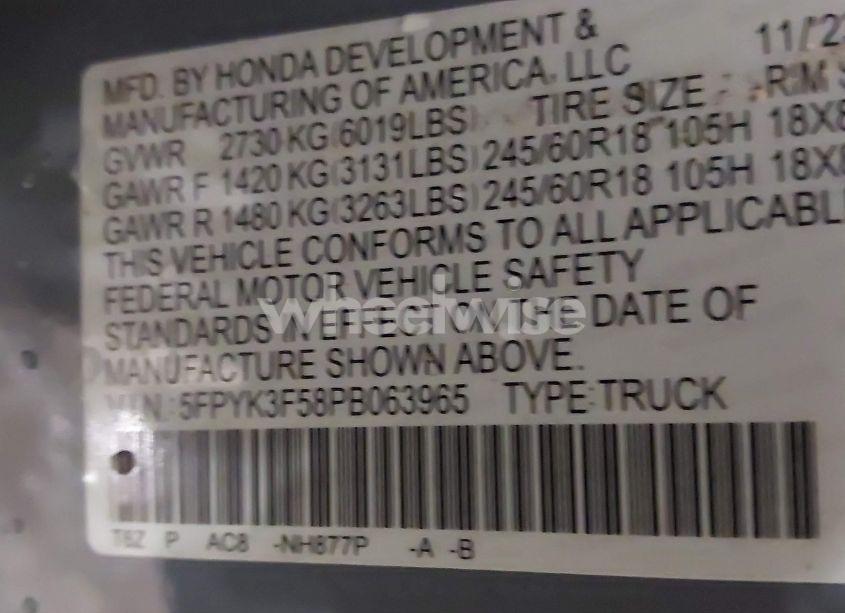 Photo 9 of 2023 Honda Ridgeline RTL (VIN 5FPYK3F58PB063965)