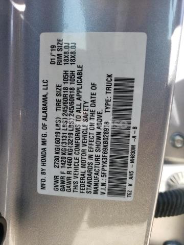 Photo 5 of 2019 HONDA RIDGELINE RTL (VIN 5FPYK3F69KB028918)