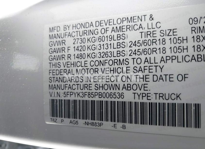 Photo 9 of 2023 Honda Ridgeline BLACK EDITION (VIN 5FPYK3F85PB006536)