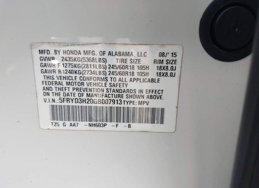 Photo 9 of 2016 Acura Mdx ACURAWATCH PLUS PACKAGE (VIN 5FRYD3H20GB007913)