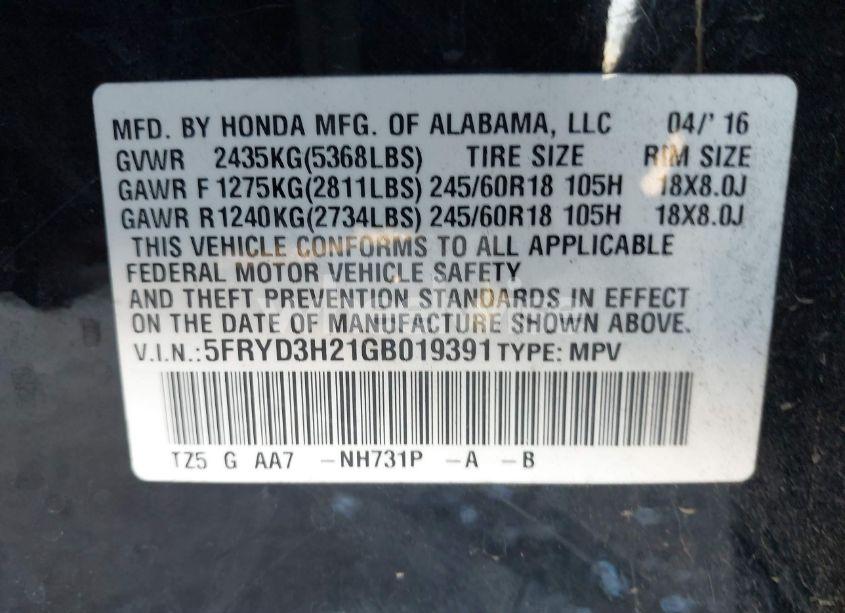 Photo 9 of 2016 Acura Mdx ACURAWATCH PLUS PACKAGE (VIN 5FRYD3H21GB019391)