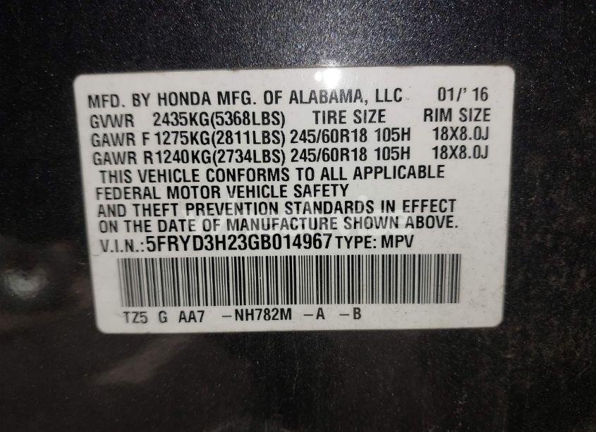 Photo 9 of 2016 Acura Mdx ACURAWATCH PLUS PACKAGE (VIN 5FRYD3H23GB014967)