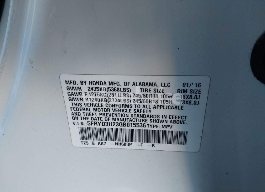 Photo 8 of 2016 Acura Mdx ACURAWATCH PLUS PACKAGE (VIN 5FRYD3H23GB015536)