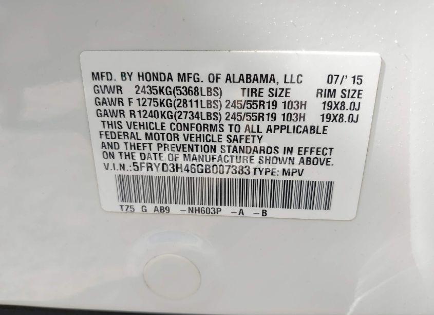 Photo 9 of 2016 Acura Mdx TECHNOLOGY ACURAWATCH PLUS PACKAGES/TECHNOLOGY PACKAGE (VIN 5FRYD3H46GB007383)