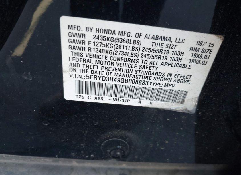 Photo 9 of 2016 Acura Mdx TECHNOLOGY ACURAWATCH PLUS PACKAGES/TECHNOLOGY PACKAGE (VIN 5FRYD3H49GB008883)