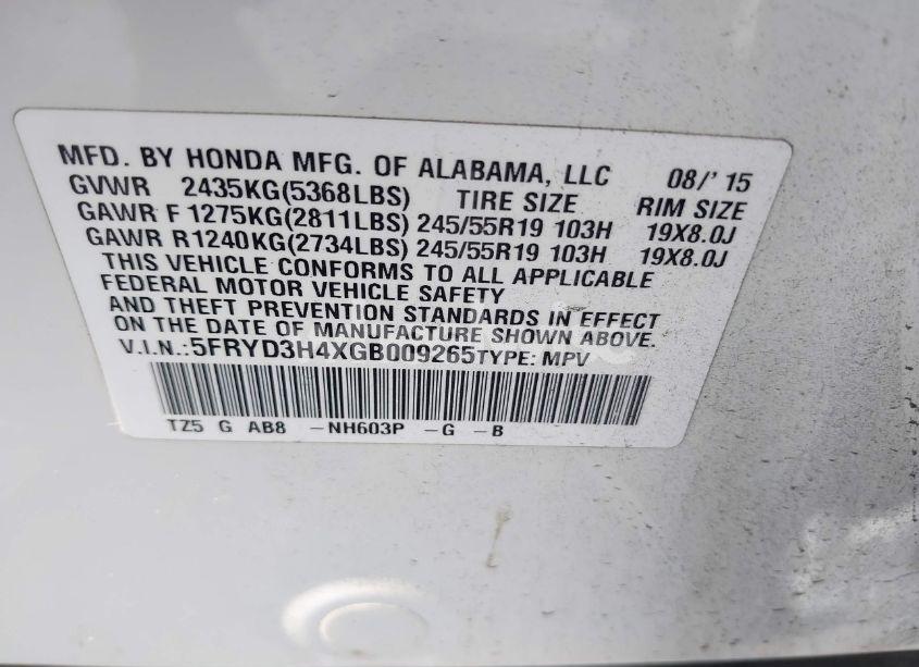 Photo 9 of 2016 Acura Mdx TECHNOLOGY ACURAWATCH PLUS PACKAGES/TECHNOLOGY PACKAGE (VIN 5FRYD3H4XGB009265)