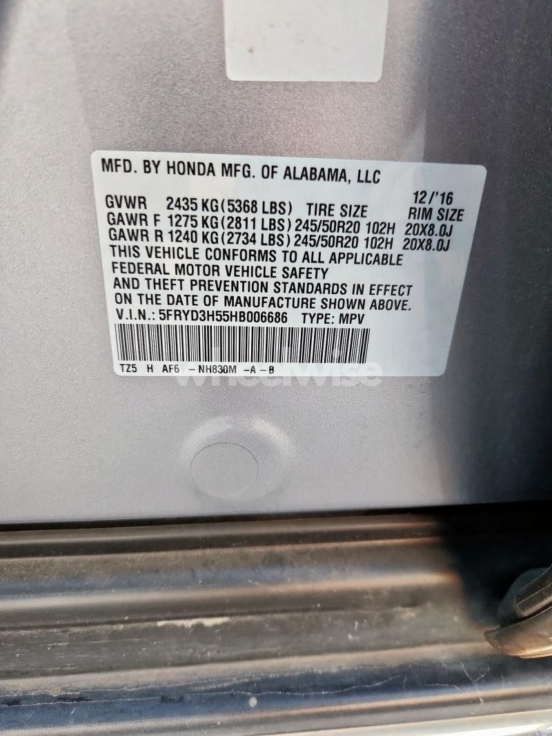 Photo 2 of 2017 ACURA MDX TECHNOLOGY N/A (VIN 5FRYD3H55HB006686)