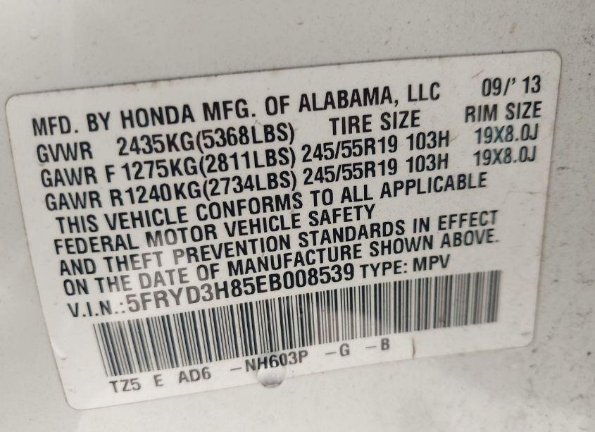 Photo 9 of 2014 Acura Mdx ADVANCE PKG W/ENTERTAINMENT PKG (VIN 5FRYD3H85EB008539)