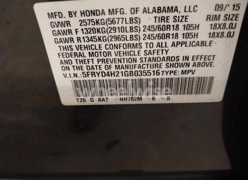 Photo 9 of 2016 Acura Mdx (VIN 5FRYD4H21GB035516)