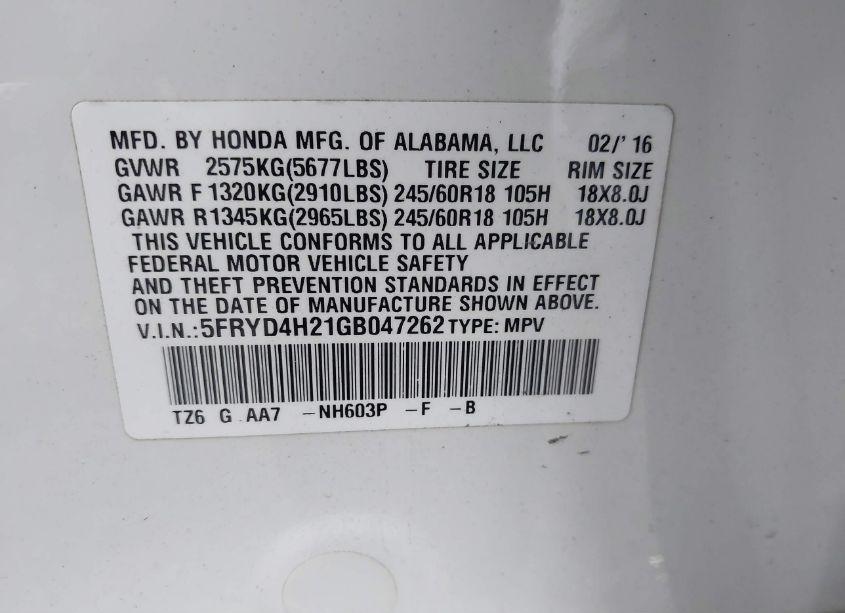 Photo 9 of 2016 Acura Mdx ACURAWATCH PLUS PACKAGE (VIN 5FRYD4H21GB047262)