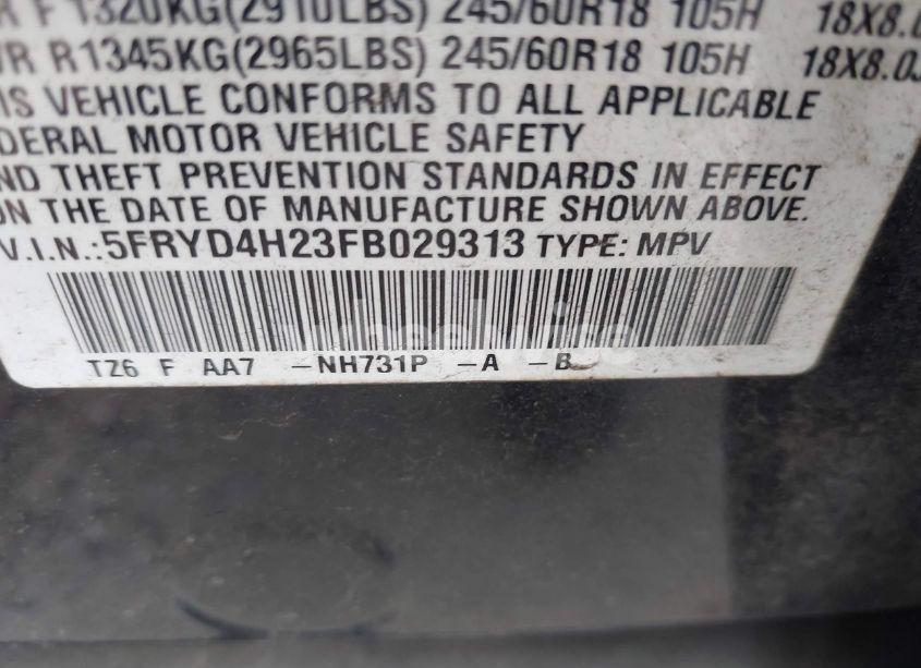 Photo 9 of 2015 Acura Mdx N/A (VIN 5FRYD4H23FB029313)