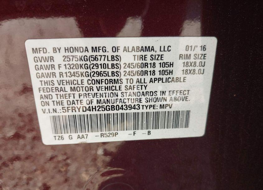 Photo 9 of 2016 Acura Mdx ACURAWATCH PLUS PACKAGE (VIN 5FRYD4H25GB043943)