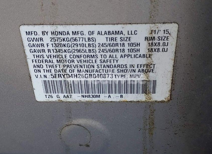 Photo 9 of 2016 Acura Mdx ACURAWATCH PLUS PACKAGE (VIN 5FRYD4H26GB040873)