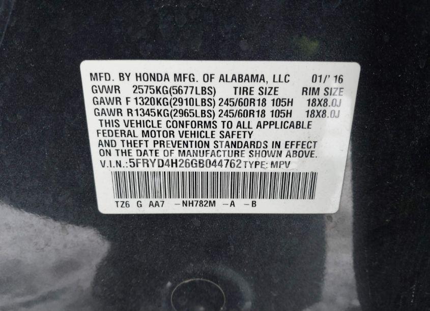 Photo 9 of 2016 Acura Mdx ACURAWATCH PLUS PACKAGE (VIN 5FRYD4H26GB044762)