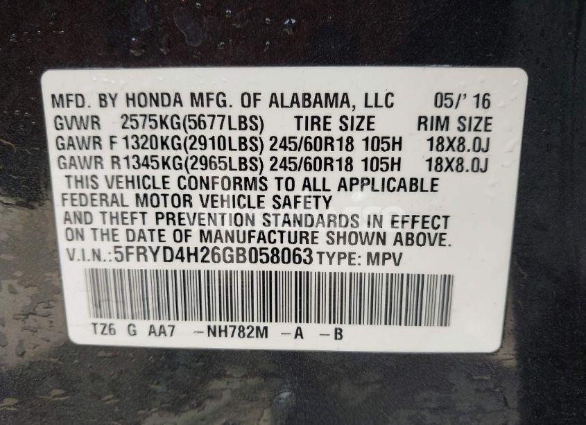 Photo 9 of 2016 Acura Mdx ACURAWATCH PLUS PACKAGE (VIN 5FRYD4H26GB058063)