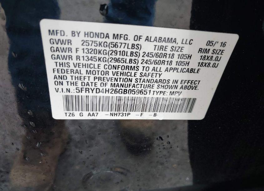 Photo 9 of 2016 Acura Mdx (VIN 5FRYD4H26GB059651)