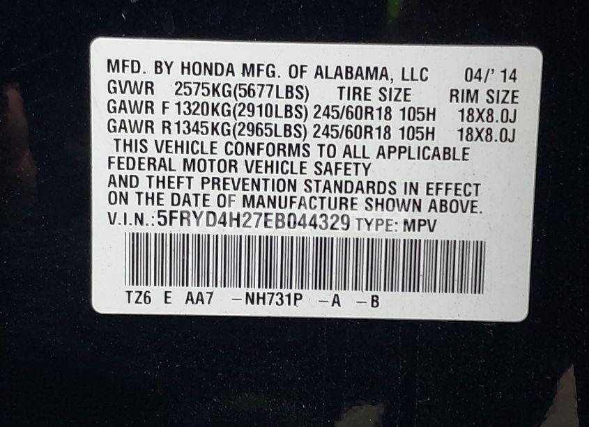 Photo 9 of 2014 Acura Mdx (VIN 5FRYD4H27EB044329)